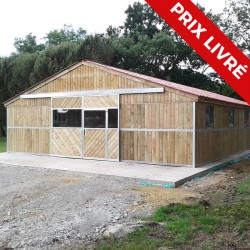 Barn de dix boxes avec charpente métallique, modèle 'Pro', type 50.