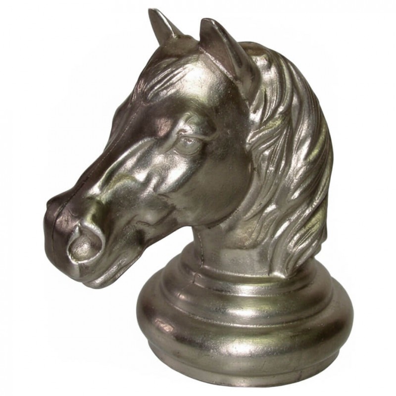 Tête de cheval en aluminium.