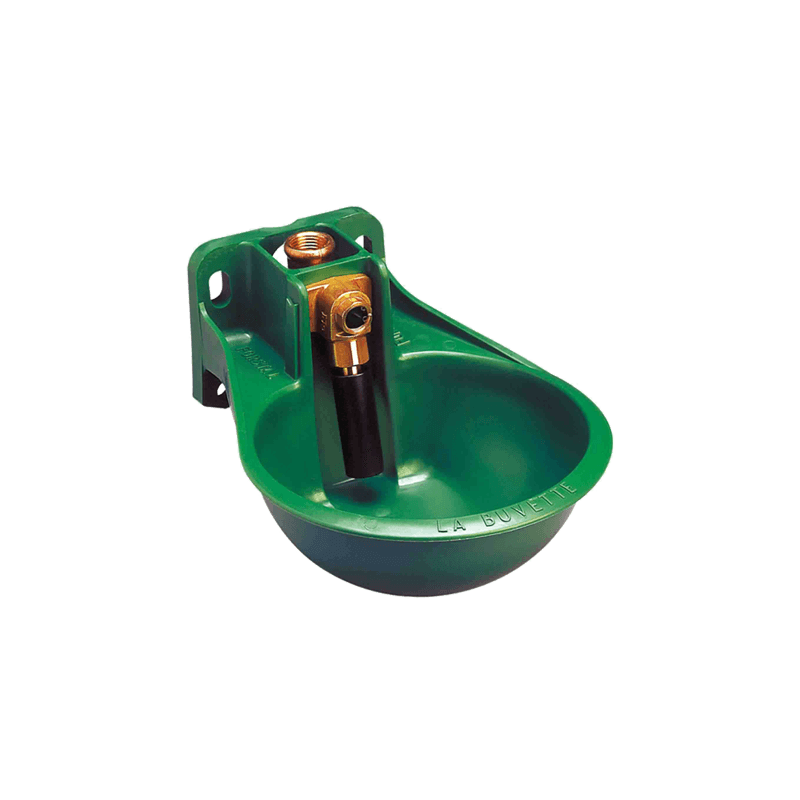 Abreuvoir à tube Bol synthétique avec tube poussoir.
