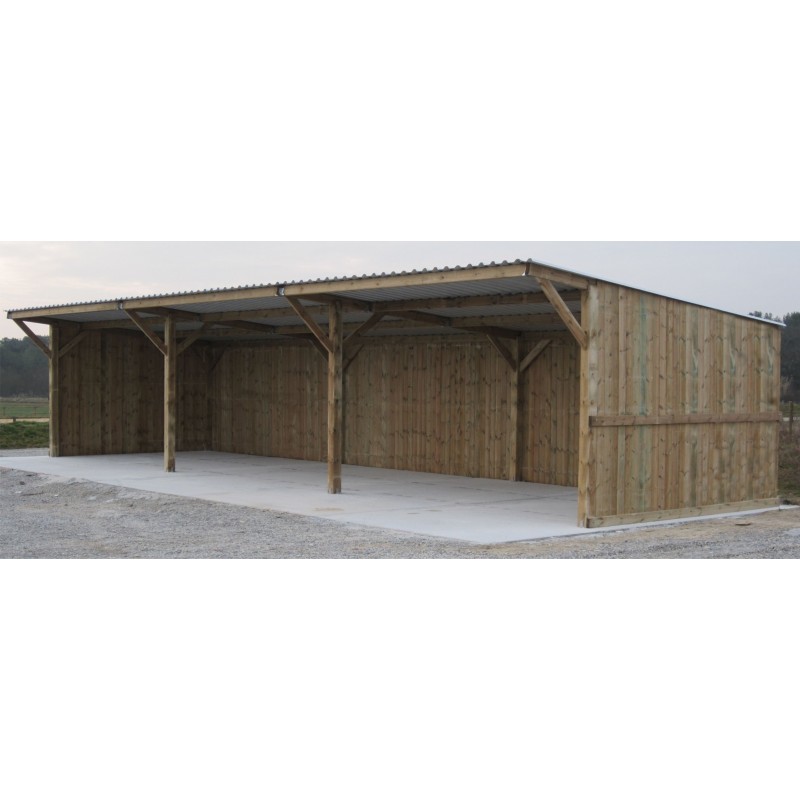 Abri Classic Max 75m2 : 15x4m + Auvent 1m