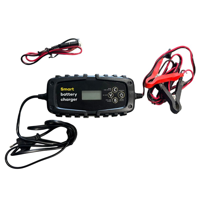 Chargeur de batterie 4A avec écran LCD.