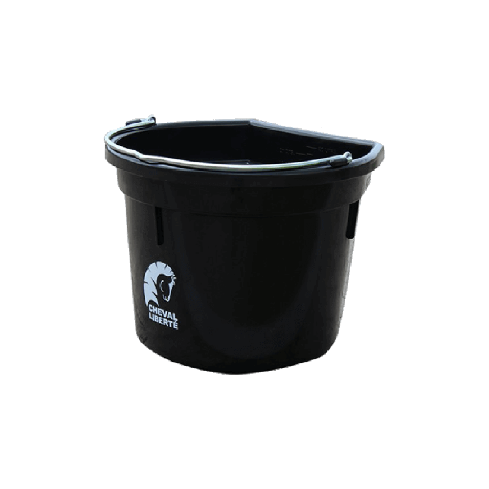 Lot de 5 Seaux dos plat avec anse 20L, coloris noir