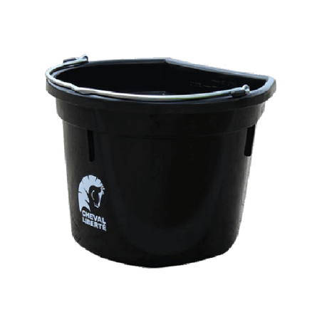 Lot de 5 Seaux dos plat avec anse 20L, coloris noir