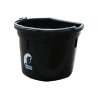 Lot de 5 Seaux dos plat avec anse 20L, coloris noir