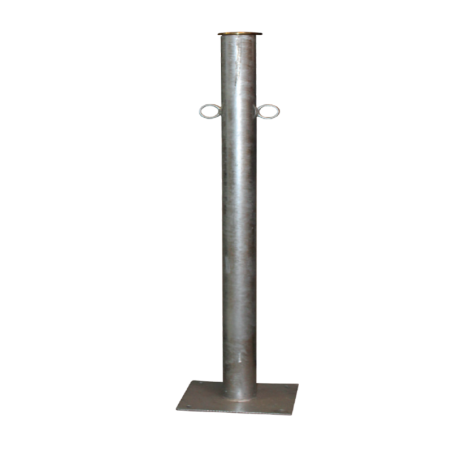 Colonne d'attache en acier galvanisé avec tube de scellement.