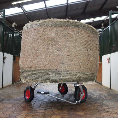 Remorque dévidoir à round baller