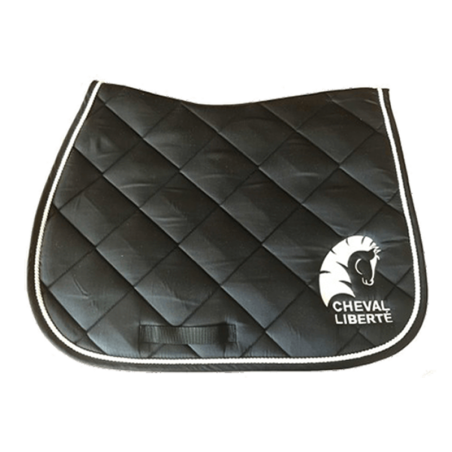 Tapis de selle noir, Cheval Liberté