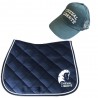 LOT TAPIS DE SELLE + CASQUETTE BLEU NAVY