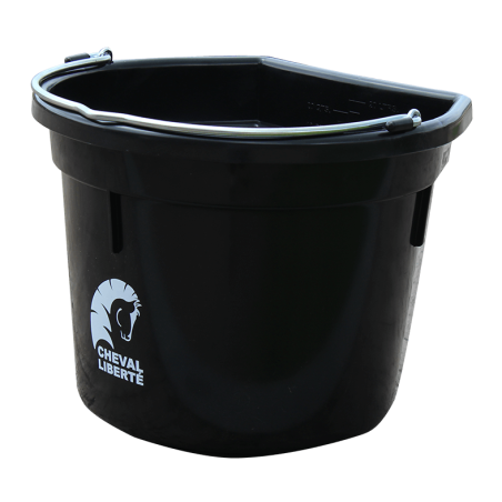Seau dos plat avec anse 20L, coloris noir