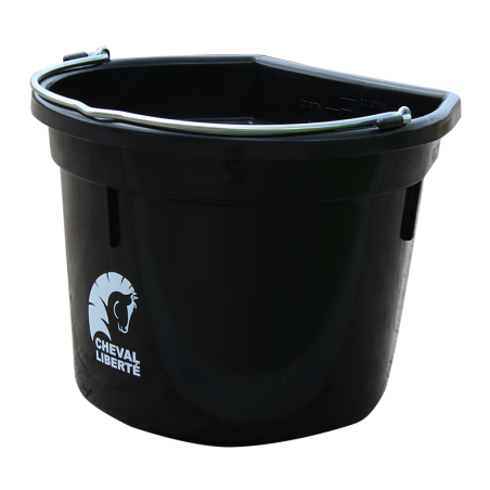 Seau dos plat avec anse 20L, coloris noir