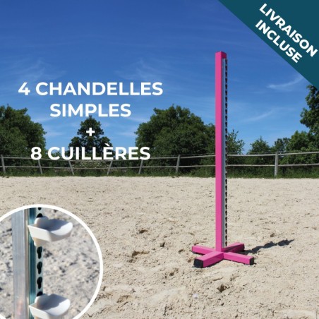 Lot de 4 chandelles Single + 8 cuillères