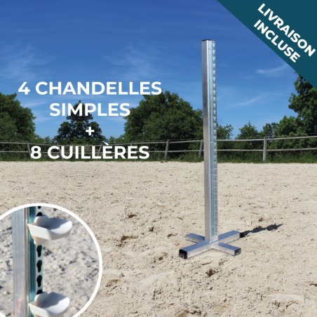 Lot de 4 chandelles Single + 8 cuillères