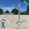 Lot de 4 chandelles Single + 8 cuillères