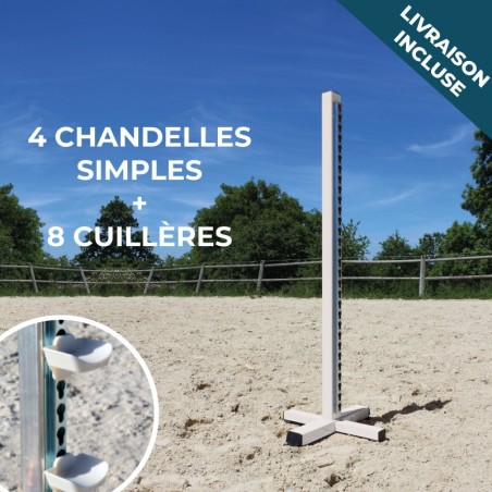 Lot de 4 chandelles Single + 8 cuillères