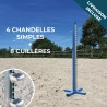 Lot de 4 chandelles Single + 8 cuillères