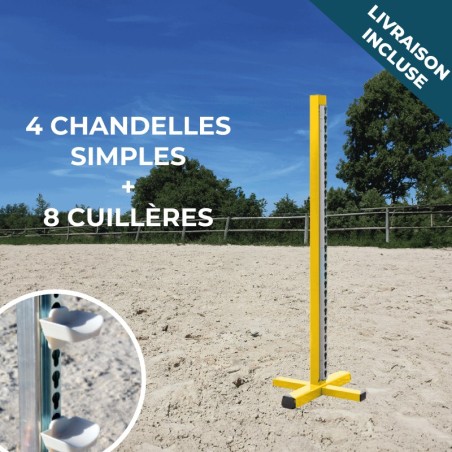 Lot de 4 chandelles Single + 8 cuillères