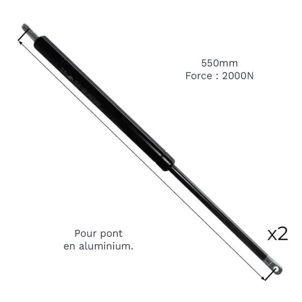 Lot de 2 vérins de pont aluminium 2000N 550mm