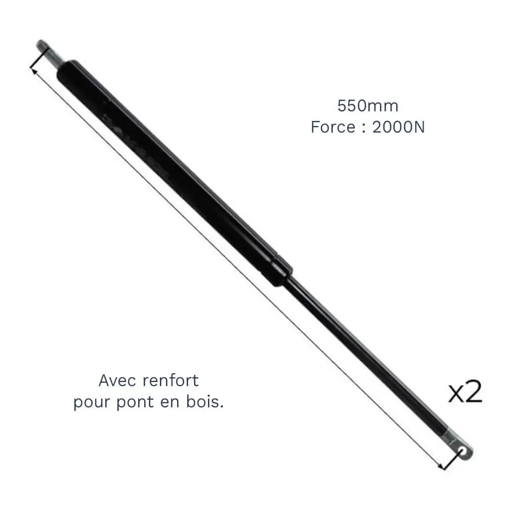 Lot de 2 vérins de pont bois 2000N 550mm